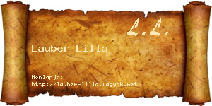 Lauber Lilla névjegykártya